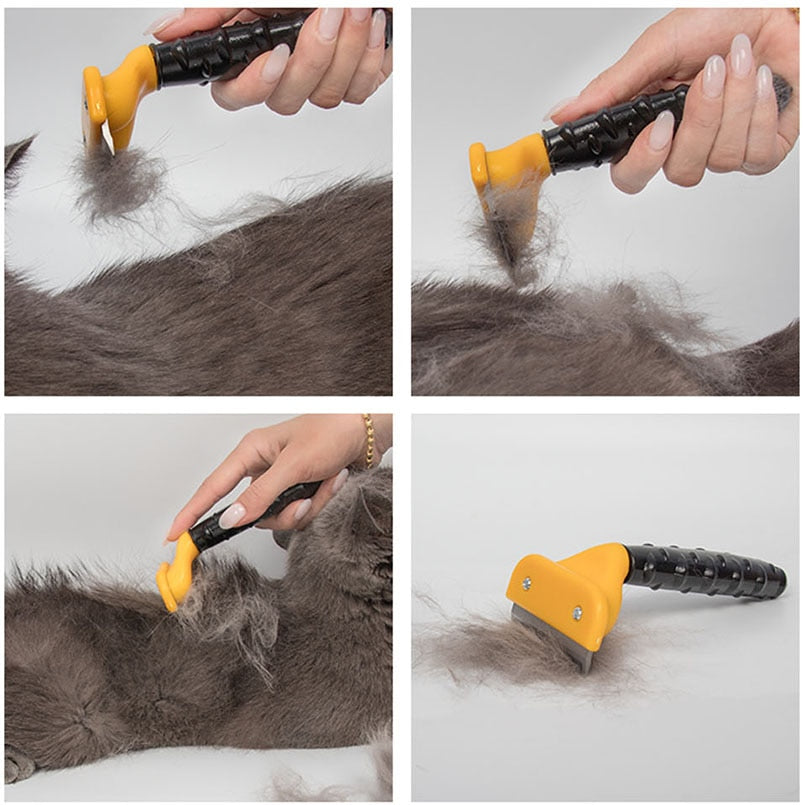 Pet De-Shedding, Hair Removal Comb For Cats/Dogs, Grooming Brush Tool Hair