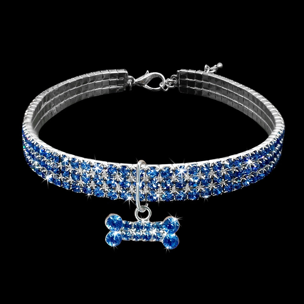 Bling Bling!! Crystals Dog Collar With 3 Different Colors