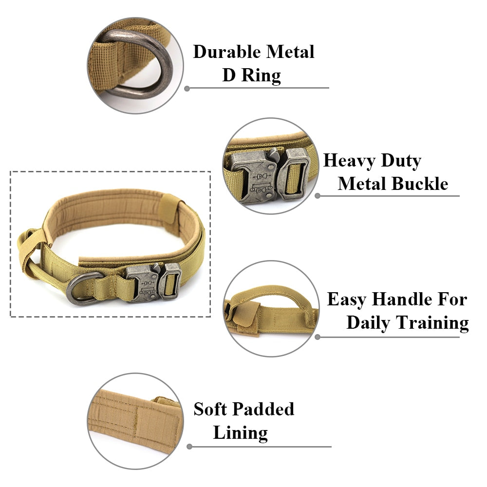 Dog Training Collar, Adjustable Tactical Dog Collar And Leash Set