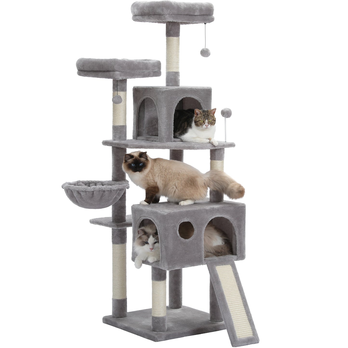 Luxury Cat Tree Condo, Activity Tower, Play House with Scratching Posts and A Hammock