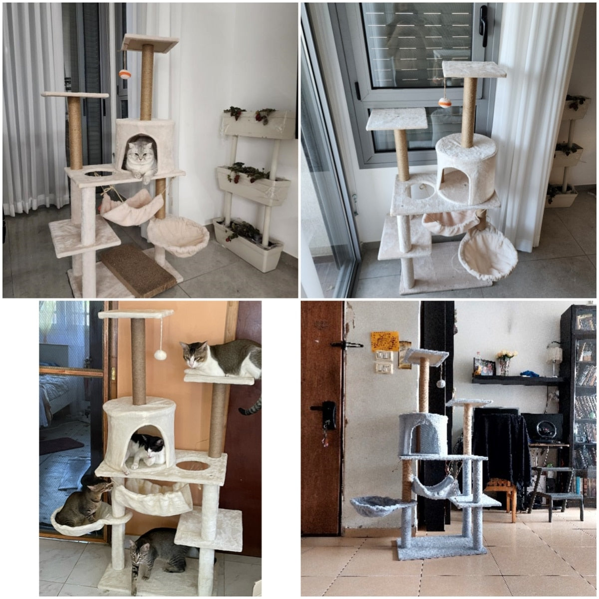 Let Your Cat Have Some Fun With One Of These Amazing Multi-layer Cat Tree Towers With Cozy Perches, Stable Cat Climbing Frame, Cat Scratch Posts, Fully Cover Plush Cloth Cat House