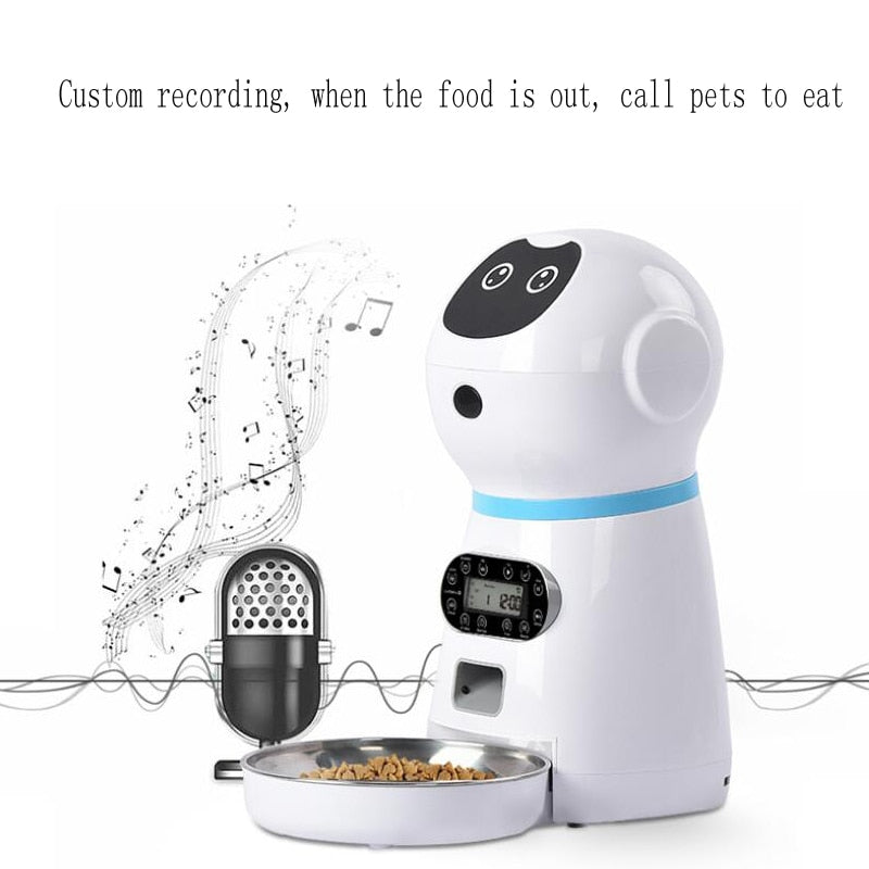 Save Yourself Time and Use This 3.5L WIFI Automatic Dog Feeding Dispenser, Smart Feeder Stainless Steel Bowl, Pet Automatic Food Feeder With Voice