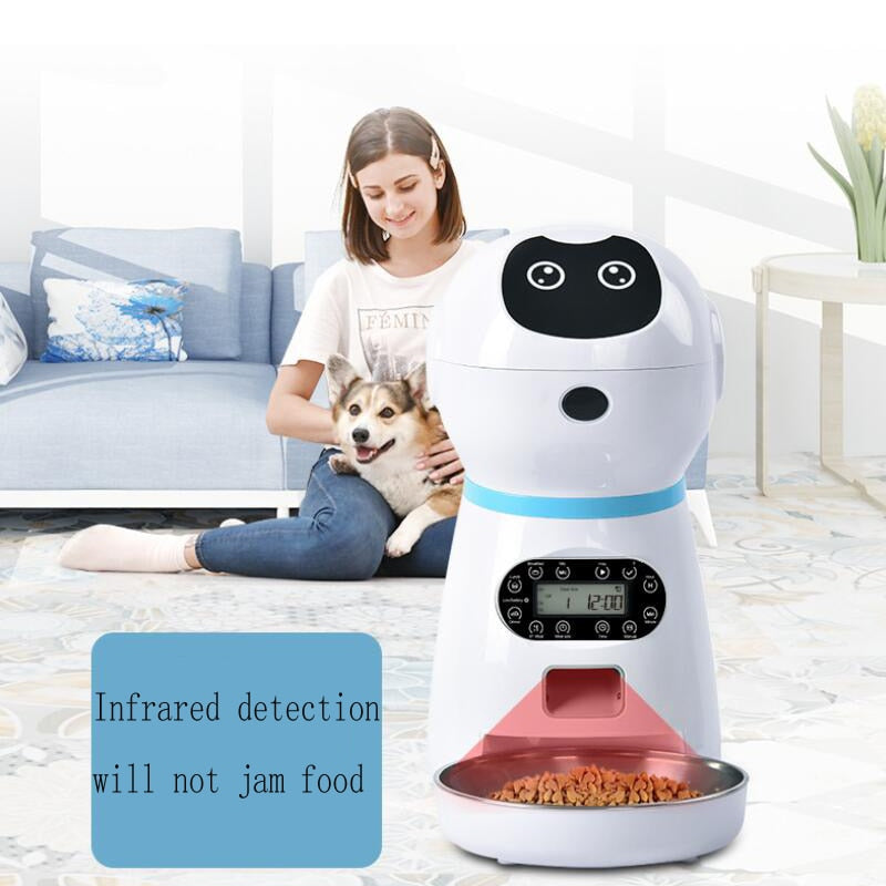 Save Yourself Time and Use This 3.5L WIFI Automatic Dog Feeding Dispenser, Smart Feeder Stainless Steel Bowl, Pet Automatic Food Feeder With Voice